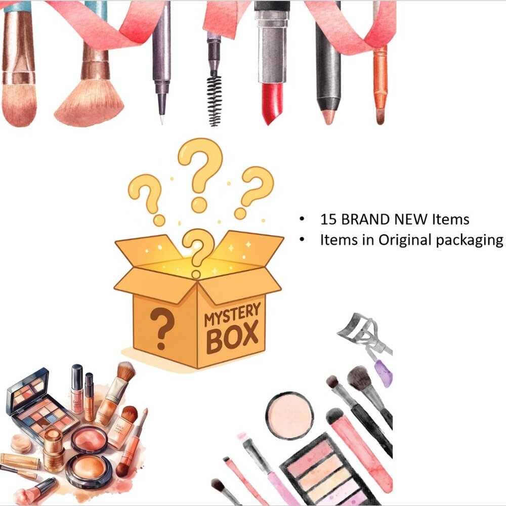 Mystery Cosmetics box of 15 items all BRAND NEW in original packaging
